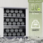 SUNCROWN Metal Storage Cabinets, 36”Locking Cabinet with Doors and Adjustable Shelves, Steel Utility Tool Garage Cabinets for Home, Office, Kitchen,Warehouse （Grey & White）