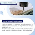 KEENTECH 1/2" Shank Upcut O Flute Flat Tip Sprial Router Bit for CNC Router Machine, 1/2" Cutting Diameter, 1-1/8" Cutting Depth, for Wood Cutting, Custom Furniture, Slot Mortise, Engraving, Carving