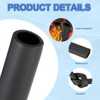 uxcell Pipe Insulation Tube Foam, 1-1/8" ID x 3/16" Thick x 1.64ft Foam Pipe Cover Non-Slip Hollow Tubing Guitar Air Conditioner Stand Fitness Equipment Handles, Black