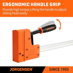 Jorgensen 2-pack 30” Bar Clamp Set, 90° Parallel Clamp Cabinet Master, Steel Jaw Bar Clamp for Woodworking, 1500 lbs load Limited