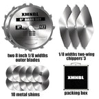 8 Inch Stacking Dado Blade Set,Replace for Freud 8" Dado Set,Compatible with SawStop,Jet,Dewalt,Bosch 8 Inch & 10 Inch Table Saw,Grooves from 1/4" to 7/8" Inch,5/8 Arbor,16 Pieces