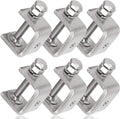 Stainless Steel C Clamps Mini 1 Inch for Mounting, Heavy Duty Metal U Clamps for Metal Working, Small Desk Clamp with Stable Wide Jaw Opening & Protective Pads/I-Beam Design (6pcs)
