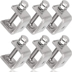 Stainless Steel C Clamps Mini 1 Inch for Mounting, Heavy Duty Metal U Clamps for Metal Working, Small Desk Clamp with Stable Wide Jaw Opening & Protective Pads/I-Beam Design (6pcs)