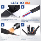 2:1 Heat shrinkable Braided Sleeving Fabric Wire Loom High Temp Heat Shrink Wiring Harness Abrasion Protector Cable Sleeve (3/8"-27ft)