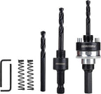 Heavy Duty Quick Change Hole Saw Mandrel, 7/16-Inch and 3/8 Inch Hole Saw Arbor with 3Pcs Central Drill/2PCS Hex wrench/2Pcs Spring