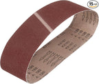HARFINGTON 4 x 36 Inch Sanding Belts, 15 Pcs 120 Grits Aluminum Oxide Belt Sander Abrasive File Belt for Woodworking, Metal Polishing, Knife Sharpener