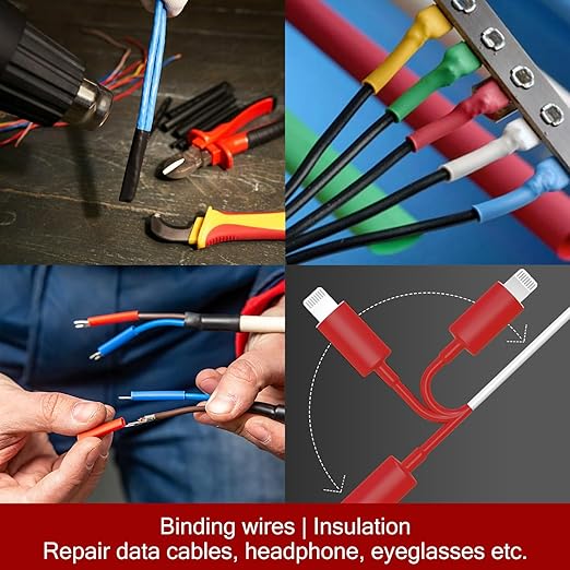 Chanzon 160 Pcs Heat Shrink Tubing Kit, 2:1 Black Heat Shrink Wrap Tubing with Length 1.5" 3" (inch), Polyolefin Sleeving 2 to 1 Heat-Shrink Tube