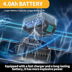 Cordless Impact Wrench,590 Ft-lbs Brushless Impact Wrench Kit, 3000RPM High Torque 1/2 Impact Gun, Two 4.0Ah Li-ion battery with fast charger, 6 Impact sockets, drill chuck, Electric drill set