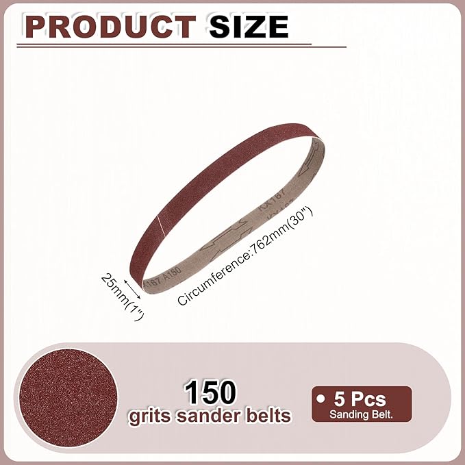 HARFINGTON 1 x 30 Inch Sanding Belts, 3 Pcs 150 Grits Aluminum Oxide Abrasive Belt Sander File Belt for Woodworking, Metal Polishing, Knife Sharpener