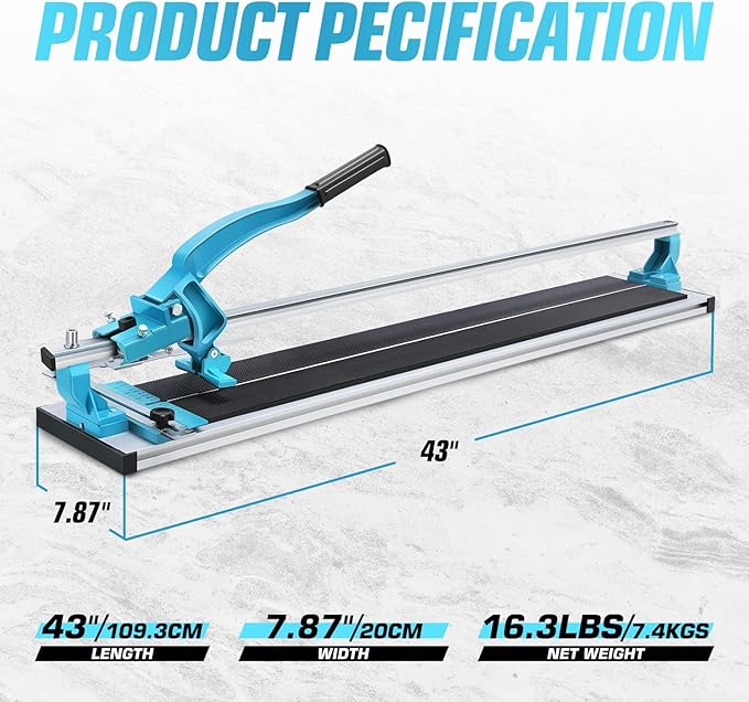 DNA MOTORING 36 Inch Manual Tile Cutter, Professional Porcelain Ceramic Tile Cutter, Professional Porcelain Slab Cutting Machine with Tungsten Carbide Cutting Wheel, TOOLS-00709