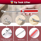 4Pcs Upholstery Staple Remover Tool Set with End Cutting Plier, Staple Puller, Nail Puller Plier, Tack Lifter, Zipper Bag,Fastener Remover Tools for Furniture Carpet Floor Wall Photo Frame