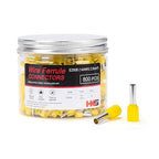 HKS 800PCS Wire Ferrule Connectors - AWG 14-2.5mm² Copper Barrel Pin Cord Ends Insulated Ferrules Terminals - E2508 Yellow