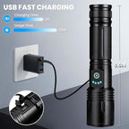 Rechargeable Flashlights High Lumens, 99,000 Lumens Super Bright Led Flashlights with 5 Modes & Waterproof, Powerful Handheld Flashlight for Camping Home (2 Pack)