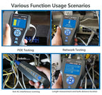Network Cable Tester, NF-8601S TDR Multifunction LCD Tracer for RJ45, RJ11, BNC, Metal Cable, PING/POE Length Measurement Phone Line Tracer, Diagnostic Tool Tester