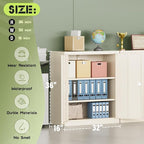 SUNCROWN Metal Storage Cabinets, 36”Locking Cabinet with Doors and Adjustable Shelves, Steel Utility Tool Garage Cabinets for Home, Office, Kitchen, Warehouse,Warm Grey