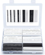 Wirefy | Wire Heat Shrink Tubing Kit - 3:1 Ratio Heat-Shrink Tube - Adhesive Lined Wire Wrap Kit - Electrical Heatshrink Tubes - Waterproof Industrial Tubing | Assortment Black & White - 130PCS