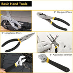 HolaKit House Tool Kit, 64-Piece Home Tool Set with 18-Pocket Tool Bag and Shoulder Strap, Hammer, Pliers, Adjustable Wrench, Precision Screwdrivers, etc, Ideal for DIY Projects, Quick Repairs