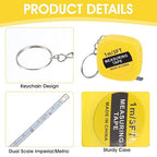 100pcs Tape Measure Keychain Bulk Retractable Mini Tape Measure Inch/Metric Scale Portable Pocket Key Chain Small Measuring Tapes for Construction Party Favors Bag Filler Prize DIY Projects 4 Colors