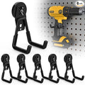 6 Pack Large Heavy Duty Magnetic Hook Extra Strong Magnetic Garage Hooks Big NdFeB Industrial Magnet Hooks Magnetic Utility Storage Holder Organization with Anti-Slip Coating for Hanging Garden Tool