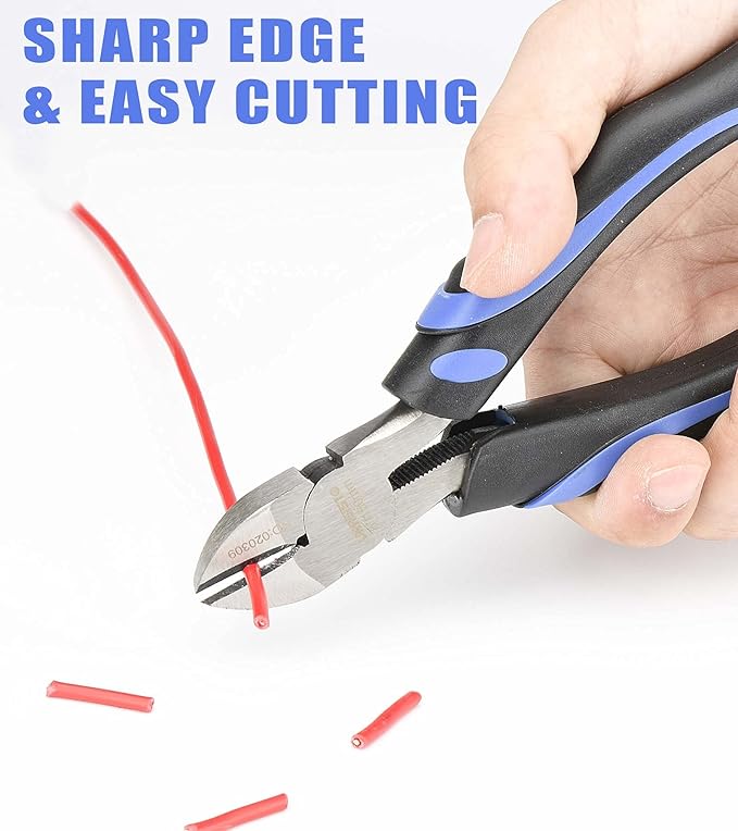 6-Inch Side-Cutting Pliers Diagonal Pliers with heavy Duty Nickel Chromium Steel Construction