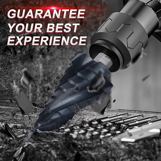 Step Drill Bits M35 Four Spirl Flute Cobalt Step Drill Bits Set 1/8"-7/8"(3pcs) Wear-Resistant TiAlN Coated,1/4" Hex Shank Drill for Metal, Stainless Steel, Aluminum, Plastic