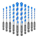 Carbide Drill Bit Set - Dry Drill Bit Set for Masonry, Concrete, Bricks, Wood, Plastic etc(4/5/6/8/10MM*2 Quick-fit Shank)