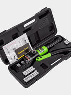 AMZCNC 10 Tons Hydraulic Wire Battery Cable Lug Terminal Crimper Crimping Tool With 9 Pairs of Dies,1/8” Wire Rope Crimping Tool