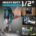 Cordless Impact Wrench 1/2" for Makita 18V Battery, Impact Wrench 1500FT-LBS(2000N.m) High Torque Brushless Electric Impact, with 4 Modes Power Impact Driver for Car, Truck, Mower (No Battery)