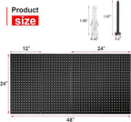 4Pcs Metal Pegboard Panels for Wall，Peg Boards for Garage Tools Pegboard Storage Organizer for Workbench, Shop，Bathroom，Office and Gaming Setup With Customizable Hanging Solutions (Black, 24" x 12")