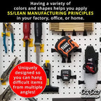 PegPro® J Hooks Kit for Standard “Wood Fiber” pegboard – Durable Plastic Pegboard Hooks - for Garage, Kitchen, Craft Room, and More (J Hook - 24 Pack, Kiwi)