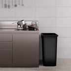 23 Gallon Black Square Commercial Trash Garbage Can | Outdoor Office Restaurant School Kitchen