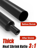 Lsnisni 3:1 Heat Shrink Tubing Ø5/8inch ＆ 3/4inch 13ft, Marine Grade Waterproof, Dual Wall Adhesive Lined, Heat-Shrink Tubing Black (Ø5/8” 13ft)