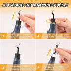 Cordless Pen Sander, Variable Speed and USB Charging with LED Light, Multi-Purpose Power Tool for Sanding, Polishing, Finishing, DIY Crafts, Blue