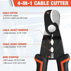 ValueMax 7 Inch Wire Stripper, Cable Cutters, Jacket Removal Cable Stripper, Wire Cutter for Copper, Aluminium Solid and Standard Wire, 4 in 1 Electrical Wire Stripper Tool