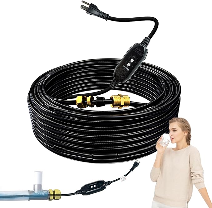 HEATIT Heat Tape for Drinking Water Supply In Pipe Self Regulating Heating Cable Pipe Freeze Protection NSF/ANSI/CAN 61 Certified 120V, 40FT