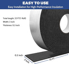 DGSL Pipe Insulation Wrap, 2" Wide X 33 Ft (1 Roll) Pipe Insulation Foam Tube, Self-Adhesive AC Line Insulation for Winter Freeze Protection