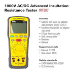 UEi IRT807 Insulation Resistance Tester 1000V AC/DC, Advanced Megohmmeter Measures Insulation Resistance Up to 2GΩ, Voltage Testing Up to 1000V