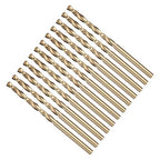 Drill Bit, 9/64" Cutting Diameter (3.572mm), 4241 HSS Black and Gold 118° Cutting Angle Versatile Jobber Bits - (Applications: for Drilling Plastic Wood Soft Thin Metal), 12-Pieces