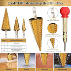 LAMPTOP 26-Pack Woodworking Tools and Accessories Including Countersink Drill Bits, 3-Pointed Countersink Drill Bit with L-Wrench, Wood Plug Cutter, Step Drill Bit, and Automatic Center Punch