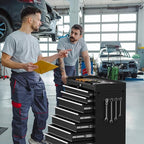 Rolling Tool Chest with Drawers, 7 Drawers Tool Chests & Cabinets, Metal Toolbox with Wheels, Lockable Storage Cabinet, Garage Tool Box with Drawers (Black, 7 Drawers)