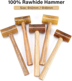 WUTA Rawhide Mallet 100% Rawhide-head Hammer for Jewelry Making Leather Craft Hammer Stamping Jewelry Leather Worker Craft Tool Good Buffering Mallet 42mm