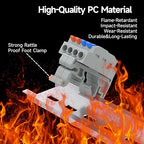 5Pcs Lever Wire Connectors, 2 in 4 Out, Push-in, 4-2.5 mm² Quick Wiring DIN Terminal Blocks, 30Pcs Wire Ferrules Terminals & 5.51 Inch DIN Rail Included