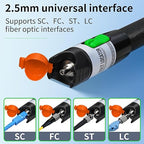 2PCS Rechargeable Visual Fault Locator 30KM Visual Fault Locator VFL Fiber Optic Tester Used for 2.5mm SC/FC/ST 1.25mm LC Interface with 2 Single Mode 9/125um FC-LC adapters Fiber Network Testing Pen