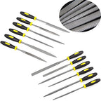 Wood Rasp File Kit - 12 Assorted Small Metal Needle Files Set with Bristle Brush and Hand Strap Carrying Case (Rasps included 2 Sizes of Flat, Pointed Flat, Round, Half Round, Square, Triangle)