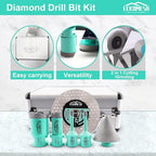 Tile Hole Saw Kit for Porcelain Tile - (6/6/20/35+50mm Chamfer Bit+Adapter+Tile Blade) Tile Hole Saw Kit Diamond Precision Cutting for Porcelain Ceramic Marble Granite,5/8"-11 Thread