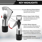 Flexzion Tube Cutter, Heavy Duty Tubing Pipe Cutter, 1/8 to 1-1/8 inch Cutting Diameter w/Reamer, Ideal for Cutting Copper, Aluminum, Brass, Steel, Plastic and More