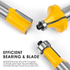 Router Bits Set 1/2 Inch Shank - BAIDETS 12 Pieces 1/2" Tungsten Carbide Router Bits, Woodwork Tools