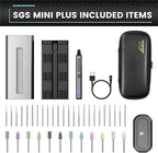 AM ARROWMAX Electric Mini Engraving Pen with 36 Bits, Aluminum Case, APP, Wireless Magnetic Charger, Tool Bag, Cordless Rotary Tool，Engraving Pen for Metal, Wood, Glass and Plastic (SGS Mini Plus)