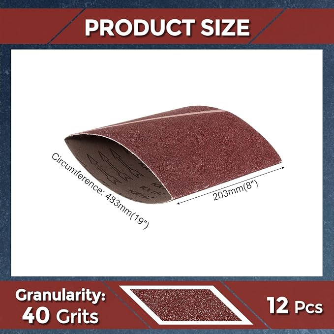 10 Pcs Sanding Belts 8 x 19 Inch 40 Grit Aluminum Oxide Abrasive Sandpaper for Belt Sander Metal Grinding Wood Working Weld Rust Removal