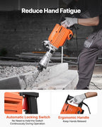 VEVOR Demolition Jack Hammer, MAX 2200W Electric Jackhammer Heavy Duty, 1350 BPM Concrete Breaker 4pcs Chisels Bit Chipping W/Case, Gloves